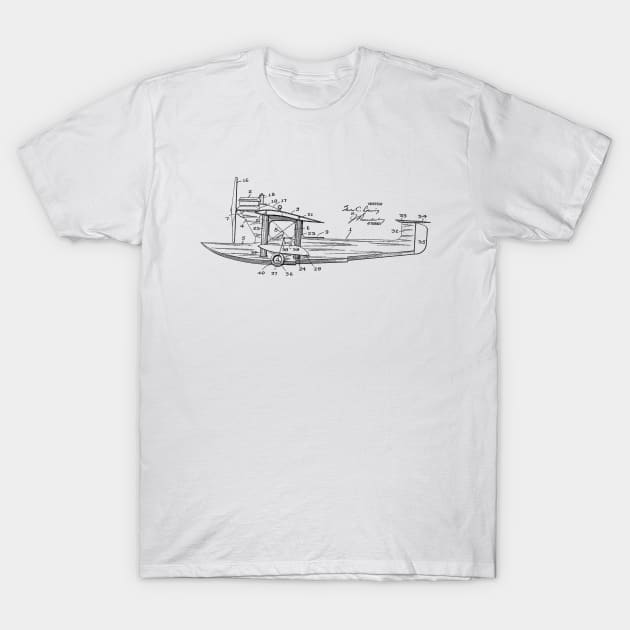 Airplane Vintage Patent Drawing T-Shirt by TheYoungDesigns